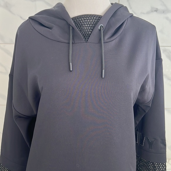 ❌CLEARANCE 🆕 NWOT IVY PARK Black Oversized Black Mesh Side Zip Sweatshirt XS - Picture 5 of 15